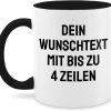 Tasse Tassen 325ml - Aufdruck selbst gestalten - Wunschtext - 325 ml - Schwarz - personalized coffee mug text schriftzug kakaotasse personalisierte kaffeetasse kaffeetassen zum bedrucken beschriften 20