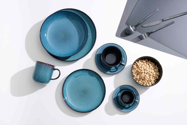 Ritzenhoff & Breker Bali Kaffeetassen, 220 ml, Moderne Teetasse mit Farbverläufen, Skandinavisches Design mit Reaktivglasur, Steinzeug, Blau 2