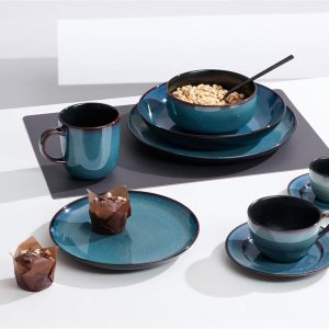 Ritzenhoff & Breker Bali Kaffeetassen, 220 ml, Moderne Teetasse mit Farbverläufen, Skandinavisches Design mit Reaktivglasur, Steinzeug, Blau 6