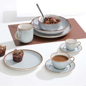 Ritzenhoff & Breker Portofino Kaffeetassen, 220 ml, Moderne Teetasse mit Farbverläufen, Skandinavisches Design mit Reaktivglasur, Steinzeug, Blaugrau 3