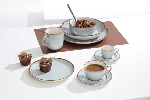 Ritzenhoff & Breker Portofino Kaffeetassen, 220 ml, Moderne Teetasse mit Farbverläufen, Skandinavisches Design mit Reaktivglasur, Steinzeug, Blaugrau 2