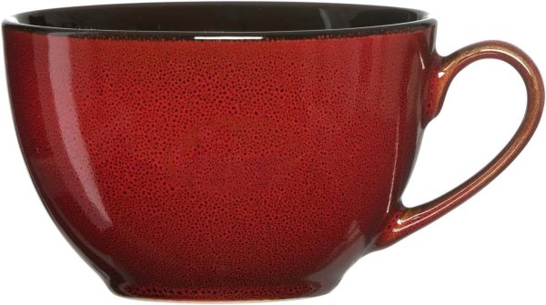Ritzenhoff & Breker Gambia Kaffeetassen, 220 ml, Moderne Teetasse mit Farbverläufen, Skandinavisches Design mit Reaktivglasur, Steinzeug, Rot 1