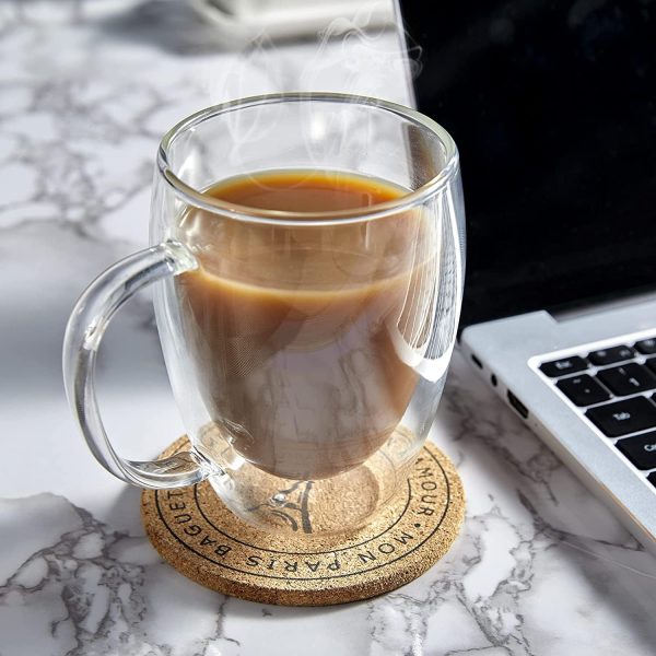 350ml Kaffeeglas Latte Macchiato Gläser mit Henkel, 4-Stück Teeglas Doppelwandige Gläser, Borosilikatglas Hitzebeständige Kaffeetassen Trinkgläser, Perfekt für Cappuccino, Americano, Tee und Getränke 9