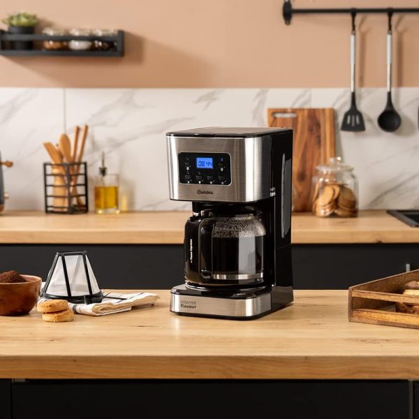 Cecotec Programmierbare Tropfkaffeemaschine Coffee 66 Smart Plus. 980W, Fassungsvermögen 12 Tassen, ExtemAroma-Technologie, AutoClean-Funktion, Edelstahldesign, LCD-Bildschirm, 1,5L Fassungsvermögen 2