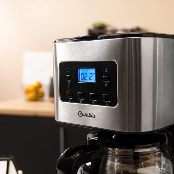 Cecotec Programmierbare Tropfkaffeemaschine Coffee 66 Smart Plus. 980W, Fassungsvermögen 12 Tassen, ExtemAroma-Technologie, AutoClean-Funktion, Edelstahldesign, LCD-Bildschirm, 1,5L Fassungsvermögen 4