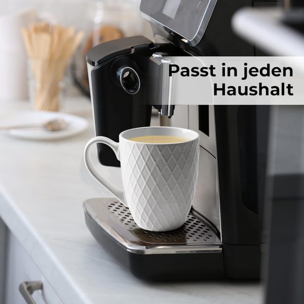MIAMIO – 6 x 400 ml – Kaffeetassen Set/Becher – Moderne Keramik Tasse Matt – Kaffeetasse groß – Palmanova Kollektion (Weiß) 6