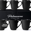 MIAMIO – 6 x 400 ml – Kaffeetassen Set/Becher – Moderne Keramik Tasse Matt – Kaffeetasse groß – Palmanova Kollektion (Schwarz) 22