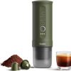 Outin Nano tragbare elektrische Espressomaschine, Camping-Kaffeemaschine, Selbsterhitzung mit USB-C, kompatibel mit gemahlenem Kaffee & NS-Kapsel 25