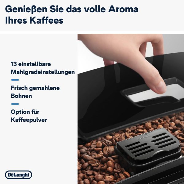 De'Longhi Magnifica S ECAM11.112.B, Kaffeevollautomat mit Milchaufschäumdüse für Cappuccino, mit Espresso Direktwahltasten und Drehregler, 2-Tassen-Funktion, Schwarz 3