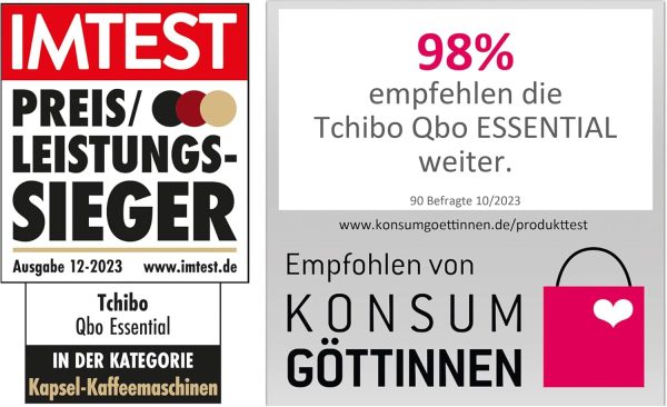 Tchibo Qbo ESSENTIAL Premium Kapselmaschine inkl. 30 recyclebare Qbo Kapseln für Espresso, Caffè und Caffè Grande, kompaktes, innovatives Design, Dark Berry [Energieklasse A+] 4