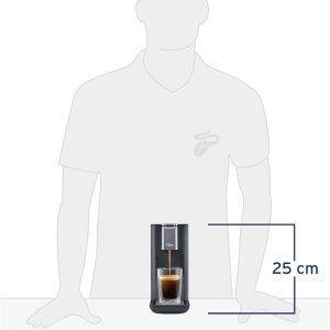 Tchibo Qbo ESSENTIAL Premium Kapselmaschine inkl. 30 recyclebare Qbo Kapseln für Espresso, Caffè und Caffè Grande, kompaktes, innovatives Design, Dark Berry [Energieklasse A+] 16