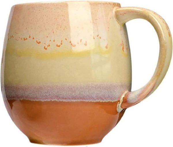 FülleMore 500ml große Kaffeetasse Porzellan Kaffeebecher mit Henkel Cappuccinotasse Kakaobecher Teetasse Keramikbecher für Büro und Zuhause (Braun) 2
