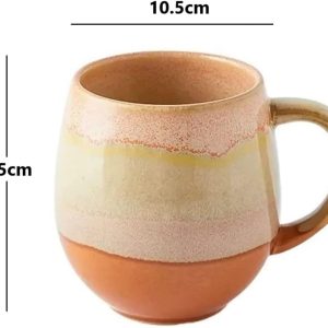 FülleMore 500ml große Kaffeetasse Porzellan Kaffeebecher mit Henkel Cappuccinotasse Kakaobecher Teetasse Keramikbecher für Büro und Zuhause (Braun) 14