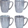 levandeo Steingut Becher 4er Set 300ml Tasse Grau Kaffeetasse Modern Design Küche Kaffeepott Teetasse 20