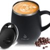 Ideus Kaffeebecher 470 ml (16 oz), doppelwandige vakuumisolierte Kaffee- und Teetasse aus Edelstahl mit rutschfestem Griff und Schiebemoduldeckel und großem Volumen (Schwarz) 23