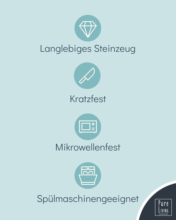 Steingut Kaffeetassen 6 Pers. Ibiza Hochwertiges Mediterranes TEST SEHR GUT Tassen Set, Spülmaschinen-, Mikrowellen- und Kratzfest - Stylisches Tee- und Kaffeebecher Set - Pure Living in Tiefblau 5