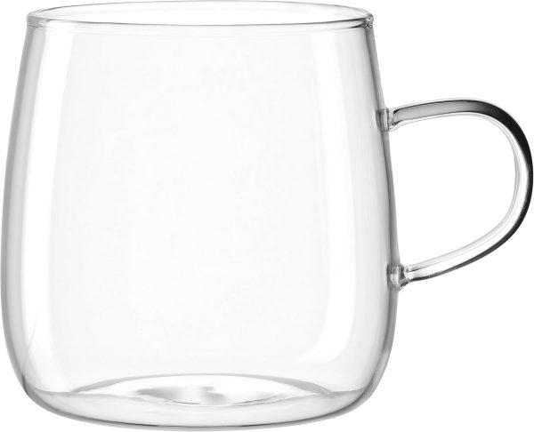 LEONARDO Tè per Te Teetasse - Großer Teebecher aus dickwandigem Borosilikatglas - Hergestellt in Handarbeit - Inhalt 570 ml - Spülmaschinenfest, mikrowellengeeignet - 1 Teeglas transparent 1