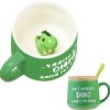 Dinosaurier Keramik Tasse Lustig Personalisiert,Tasse mit Spruch Kawaii Süße Sachen Kaffeebecher Cappuccino Lustige Tassen set,Teetasse Mit Deckel Personalisierte Geschenke für Frauen,Männer,Mädchen 26