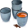Sänger | Tasse ohne Henkel Darwin 4 tlg, Kaffee Gläser 4 Personen, Steingut Kaffee Becher, Kaffeebecher ohne Henkel Handmade, Mokka Tassen Set, Kaffeebecher Set Blau 300 ml | PREMIUM COLLECTION 11