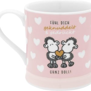Sheepworld Tasse Motiv "Knuddel" | Kaffeetasse, Porzellan, Tasse mit Spruch, 40 cl, in Geschenkbanderole | Geschenk Paare, Liebe, Valentinstag | 48564 8