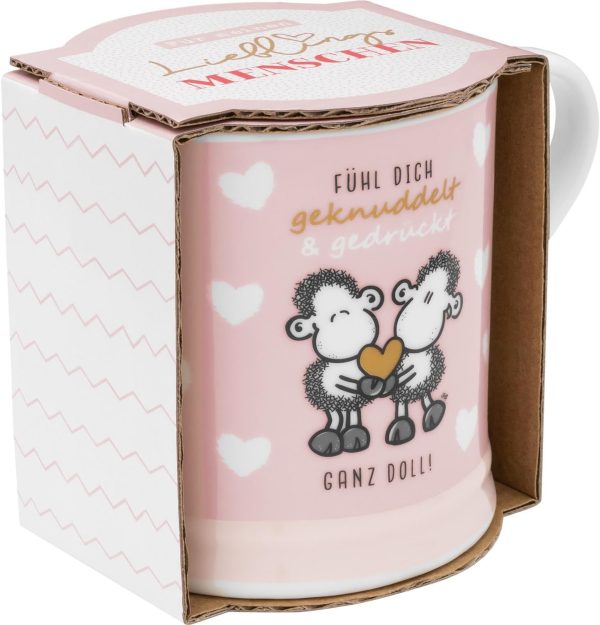 Sheepworld Tasse Motiv "Knuddel" | Kaffeetasse, Porzellan, Tasse mit Spruch, 40 cl, in Geschenkbanderole | Geschenk Paare, Liebe, Valentinstag | 48564 4