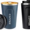 ERBO Kaffeebecher to go, Thermobecher Edelsthal, Auslaufsicher Kaffeetasse Kaffeebecher mit Deckel, Kaffeetasse Thermobecher für Unterwegs Umweltfreundlich, (Blau + Schwarz) 380ml 20