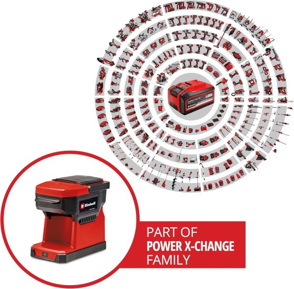 Einhell Akku-Kaffeemaschine TE-CF 18 Li-Solo Power X-Change (18 V, 240 ml Wasserbehälter, für Filterkaffee & Kaffeepads, Tragegriff, inkl. Kaffeetasse mit Deckel, ohne Akku) 2