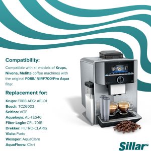 Sillar 8 Pack Wasserfilter, Wasserfilter Ersatz für Krups Kaffeemaschinen F088, AEL01, TCZ6003 | Erhöht die Lebensdauer des Gerätes 12