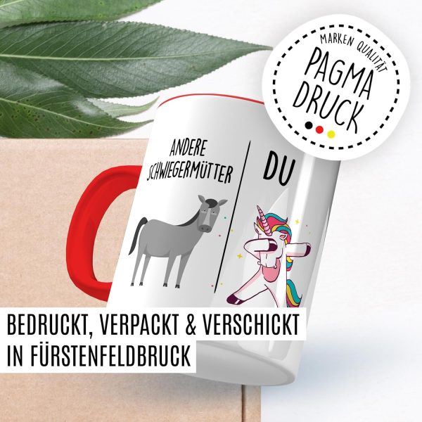 Tasse Schwiegermutter Geschenk Andere Schwiegermütter - Du, Kaffeetasse Schwiegermama Geschenk für Frauen Ehe Hochzeit, Geschenkidee Frau Verlobung Geburtstag Muttertag Kaffee-Becher (Weiß/Rot) 7