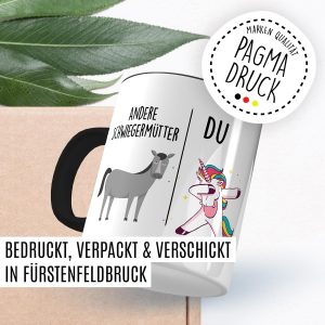 Tasse Schwiegermutter Geschenk Andere Schwiegermütter - Du, Kaffeetasse Schwiegermama Geschenk für Frauen Ehe Hochzeit, Geschenkidee Frau Verlobung Geburtstag Muttertag Kaffee-Becher (Weiß/Schwarz) 18