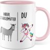 Tasse Schwiegermutter Geschenk Andere Schwiegermütter - Du, Kaffeetasse Schwiegermama Geschenk für Frauen Ehe Hochzeit, Geschenkidee Frau Verlobung Geburtstag Muttertag Kaffee-Becher (Weiß/Rosa) 22