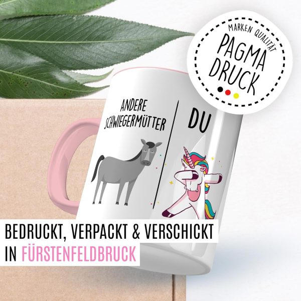 Tasse Schwiegermutter Geschenk Andere Schwiegermütter - Du, Kaffeetasse Schwiegermama Geschenk für Frauen Ehe Hochzeit, Geschenkidee Frau Verlobung Geburtstag Muttertag Kaffee-Becher (Weiß/Rosa) 7