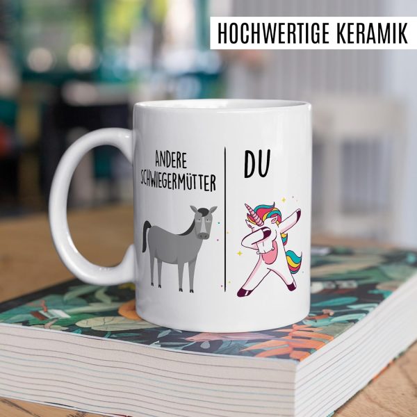 Tasse Schwiegermutter Geschenk Andere Schwiegermütter - Du, Kaffeetasse Schwiegermama Geschenk für Frauen Ehe Hochzeit, Geschenkidee Frau Verlobung Geburtstag Muttertag Kaffee-Becher (Weiß) 5