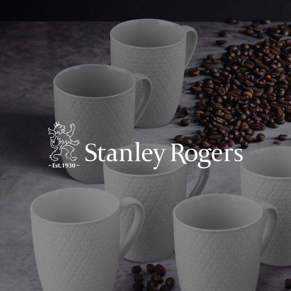 Stanley Rogers 6-teiliges Tassen-Set – Kaffeetassen in modernem Rautendesign – Hochwertiges New Bone Material in Weiß – Perfekt für Heißgetränke wie Kaffee, Tee oder Kakao – 340 ml Volumen 7