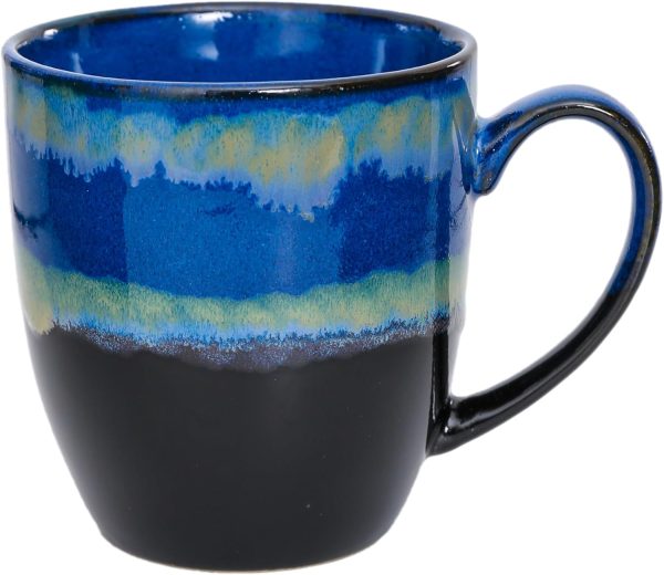 500 ml einzigartige Kaffeetasse aus Keramik, handgefertigte große Teetasse mit Ofenwechselglasur für Büro und Zuhause, Kaffeetassen für Tee, heiße Schokolade und mehr (Blau) 1