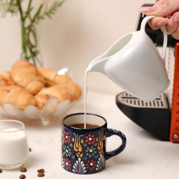Handgefertigt Espressotassen, Keramik Espresso Tassen 4er Set, Bunte Espressotassen Set, Espressotasse 150 ml, Spülmaschinenfest Kaffeebecher Keramik, Kaffeetassen Set, Kleine Cappuccino Tassen 7