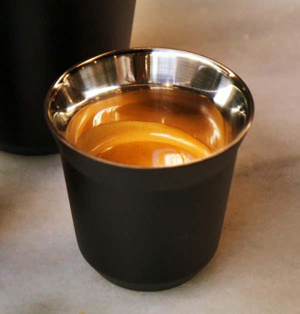 Huniox® 2 x 80 ML Espresso Tassen Set - Esspresotasen - Espressotasse - Espressotassen Doppelwandig - Italienische Espressotassen - Tassen Schwarz -Espressotassen Schwarz Matt (ONYX, 80 ML) 2