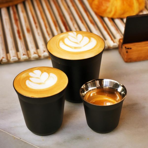 Huniox® 2 x 80 ML Espresso Tassen Set - Esspresotasen - Espressotasse - Espressotassen Doppelwandig - Italienische Espressotassen - Tassen Schwarz -Espressotassen Schwarz Matt (ONYX, 80 ML) 4