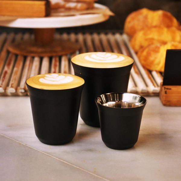 Huniox® 2 x 80 ML Espresso Tassen Set - Esspresotasen - Espressotasse - Espressotassen Doppelwandig - Italienische Espressotassen - Tassen Schwarz -Espressotassen Schwarz Matt (ONYX, 80 ML) 5