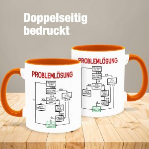 Tasse Tassen 325ml - Statement - Problemlösung - 325 ml - Orange - erster arbeitstag kaffee teetasse für büro neuer mitarbeiter kakao kollegen geschenke lustig lieblingskollegin office 10