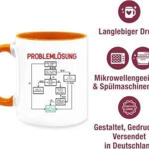 Tasse Tassen 325ml - Statement - Problemlösung - 325 ml - Orange - erster arbeitstag kaffee teetasse für büro neuer mitarbeiter kakao kollegen geschenke lustig lieblingskollegin office 12