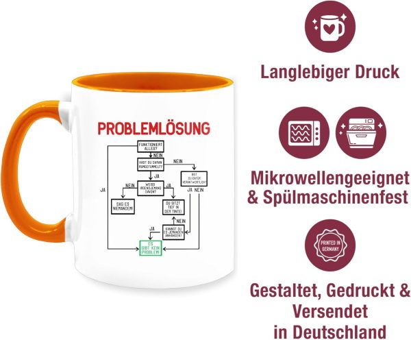 Tasse Tassen 325ml - Statement - Problemlösung - 325 ml - Orange - erster arbeitstag kaffee teetasse für büro neuer mitarbeiter kakao kollegen geschenke lustig lieblingskollegin office 5