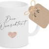 Kaffee-Tasse mit Buchstabe, personalisiert mit Wunschname, Persönliches Geschenk, Keramiktasse Bürotasse mit Spruch Büro Tasse Frau (Rosa: Wunschtext) 28