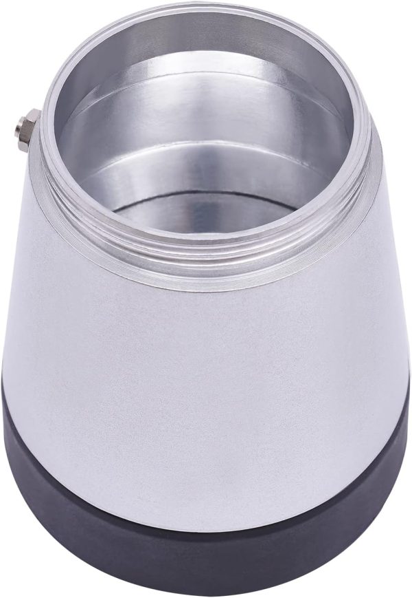 Vielrosse Espressokocher Elektrisch, 480W Mokkakocher mit Basis, 1-6 Tassen Kaffeemaschine 360° Drehbar Basis Geeignet Abschaltautomatik für Zuhause Büro Reisen (Silber) 5
