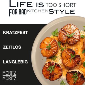 Moritz & Moritz NORDIC Geschirrset 6 Personen 18-teilig Taupe - Elegantes Teller Set aus hochwertigem Steinzeug - Geschirr Set aus 6x Dinnerteller, 6x Dessertteller, 6x Suppenteller 12