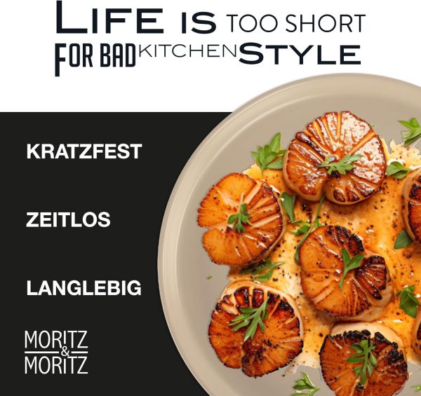 Moritz & Moritz NORDIC Geschirrset 6 Personen 18-teilig Taupe - Elegantes Teller Set aus hochwertigem Steinzeug - Geschirr Set aus 6x Dinnerteller, 6x Dessertteller, 6x Suppenteller 4