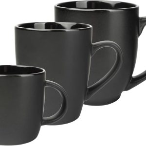 Schramm® Kaffeetassen Set schwarz aus Porzellan wählbar 6 oder 12 Stück 250 ml Kaffeebecherset Kaffeebecher Keramik Tasse mit Henkel 6er oder 12er Set, Anzahl:12 Stück 7