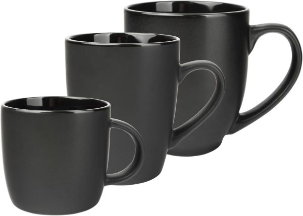 Schramm® Kaffeetassen Set schwarz aus Porzellan wählbar 6 oder 12 Stück 250 ml Kaffeebecherset Kaffeebecher Keramik Tasse mit Henkel 6er oder 12er Set, Anzahl:12 Stück 3