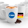 BigDean 12 Stück Kaffeebecher 300ml aus hochwertigem echtem Porzellan - spülmaschinengeeignet - Tassen zum Bemalen 11
