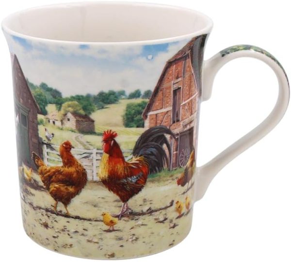 Lesser & Pavey Tasse mit Hahn- und Henne-Motiv, Keramik-Kaffeetassen für Zuhause oder Arbeit, hochwertige Design-Tassen für alle Gelegenheiten, schöne Tassen für Tee, Kaffee und heiße Getränke – 1